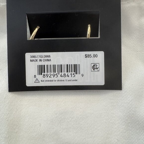 Coach Rainbow Quilted C Tag Gold-Tone Drop Earrings New With Pouch & Tag - Picture 4 of 6